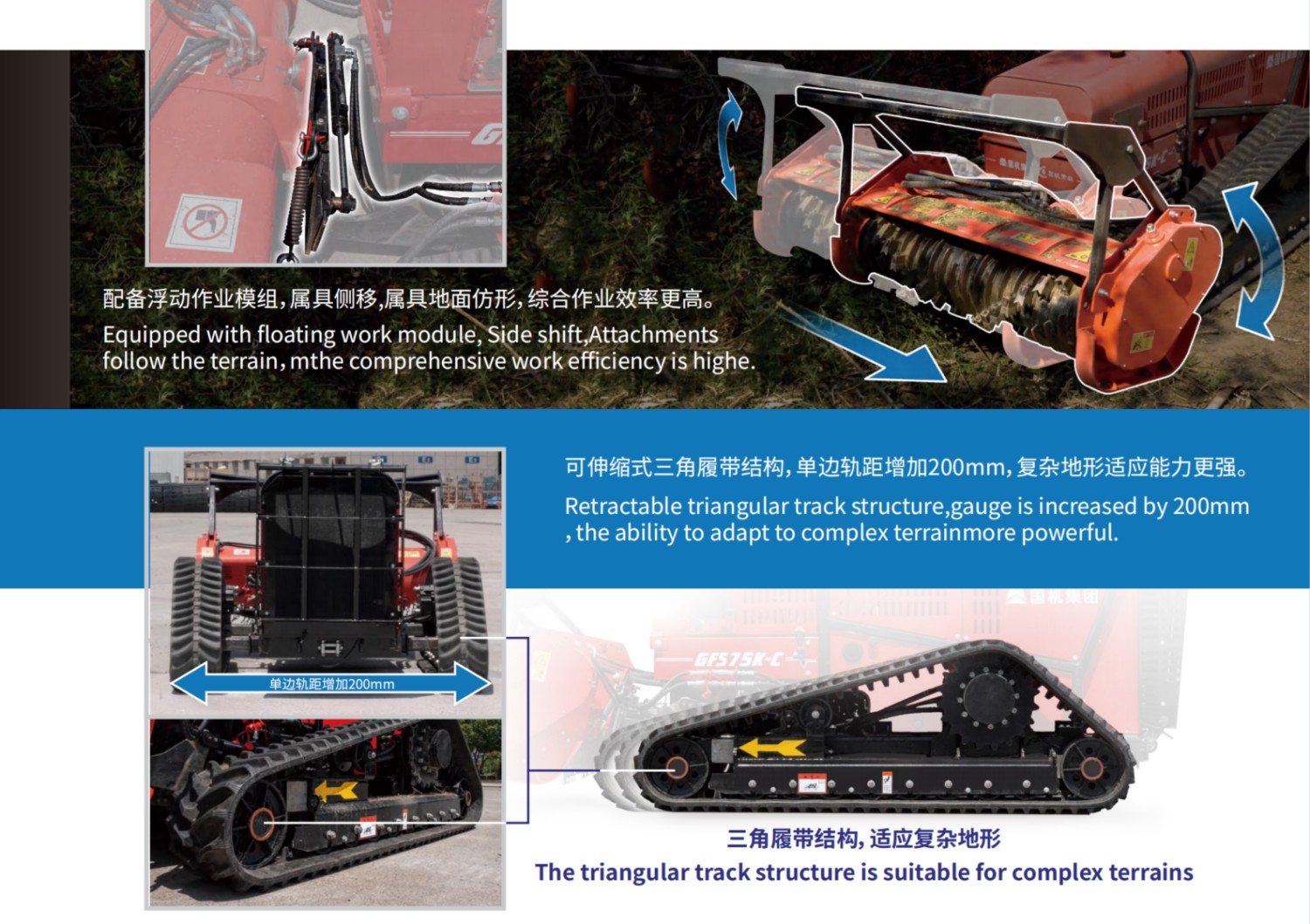 The telescopic triangular track structure